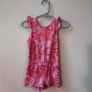 Cat & Jack Toddler Floral Romper - pink and orange, size 18M